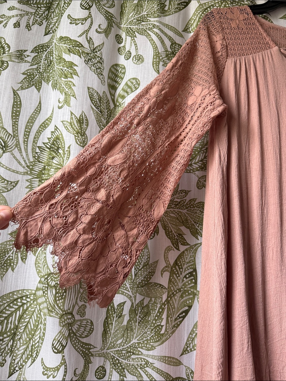 Velzera Blush Lace Sleeve Boho Blouse